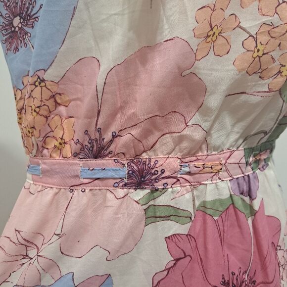 Lovestitch Andie Boho Romantic Feminine Tiered Floral Maxi Dress Large Ivory/Nat - Picture 15 of 17